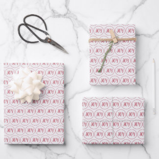 Christmas Joy Red Wrapping Paper Geschenkpapier Set