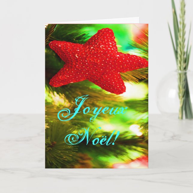 Christmas Joyeux Weihnachten Red Christmas Star (Vorderseite)