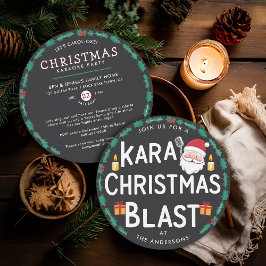 Christmas Karaoke Party Santa Carols Vinyl Record Einladung