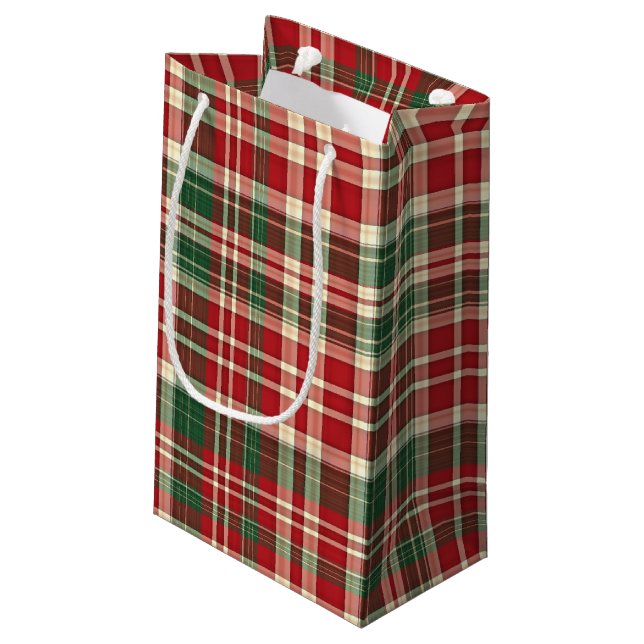 Christmas Kariert 01-GIFT BAG S Kleine Geschenktüte (Rückseite Schrägansicht)