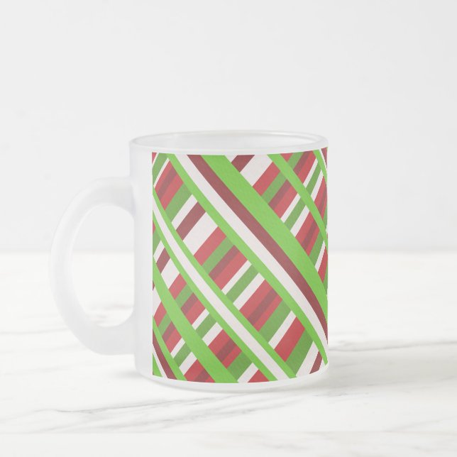 Christmas Kariert Diagonal Mattglastasse (Links)