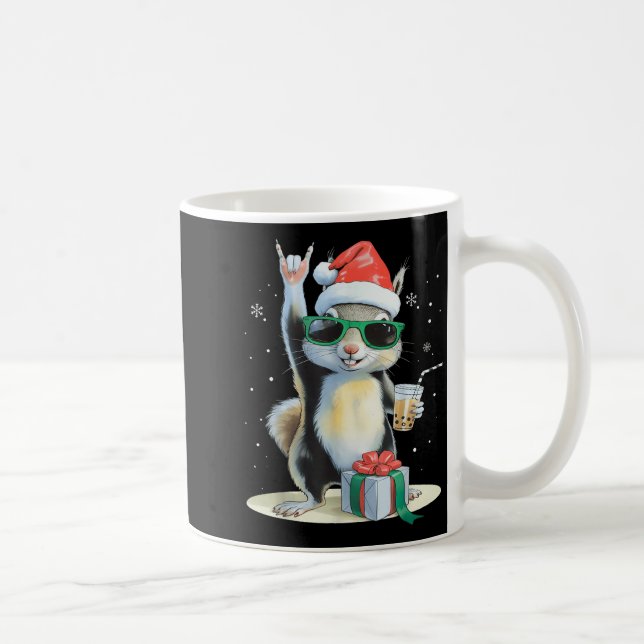 Christmas Kawaii Squirrel Bubble Tea Boba Squirrel Kaffeetasse (Rechts)