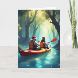 Christmas Kayak Adventure - Carte de voeux de Noël