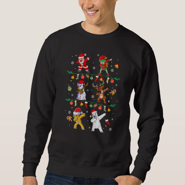 Christmas Kids Boys Men Dabbing Santa Elf Deer Fri Sweatshirt (Vorderseite)