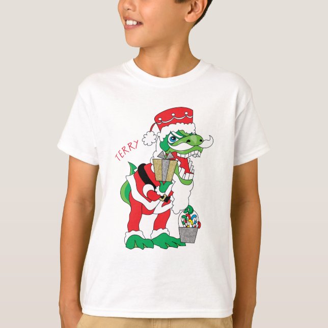 Christmas Kids T - Shirt TySANTAsaurus Rex (Vorderseite)