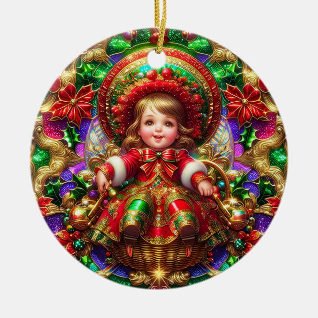 CHRISTMAS ~ Kind 19. Jahrhundert ~ Keramik Ornament (Vorne)