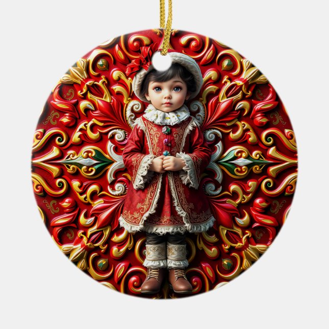 CHRISTMAS ~ Kind 19. Jahrhundert ~ Keramik Ornament (Vorne)