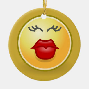 CHRISTMAS KISSY LIPS BAUMORNAMENTE - KLEINE FÄLLE KERAMIK ORNAMENT