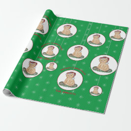Christmas Kitten Chat Vacances Papier cadeau envel