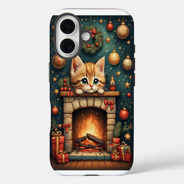 Christmas Kitten  iPhone 16 Hülle (Rückseite)