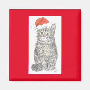 Christmas Kitten Magnet