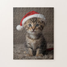 Christmas Kitten Puzzle mignonne drôle Vacances