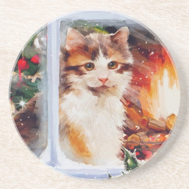 Christmas Kitten Untersetzer (Vorne)