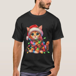 Christmas Kitten Watercolor T-Shirt