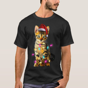 Christmas Kitten Xmas Cat Tree Santa Hat Christmas T-Shirt
