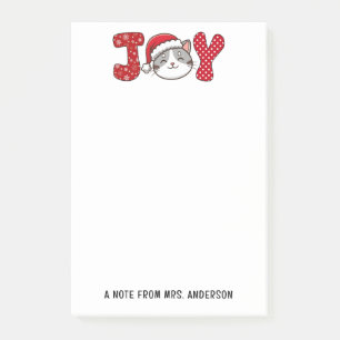 Christmas Kitty Cat "JOY" Custom Post-it Klebezettel
