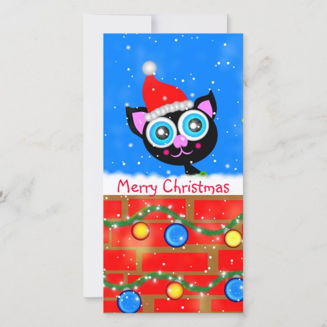 Christmas Kitty Designed Book Mark Feiertagskarte (Vorderseite)