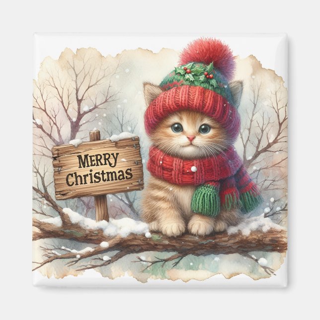 Christmas Kitty Magnet (Vorne)