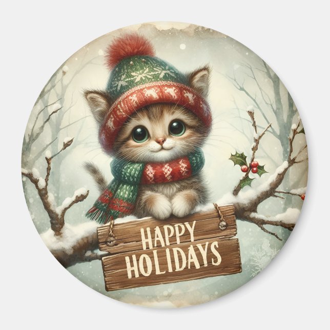 Christmas Kitty Magnet (Vorne)