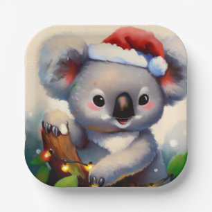 Christmas Koala 2 Pappteller