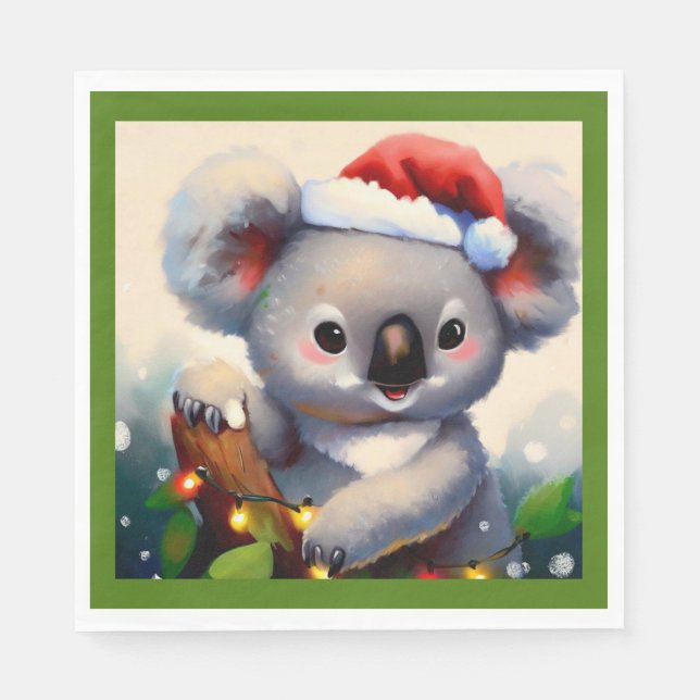 Christmas Koala 2 Serviette (Vorderseite)