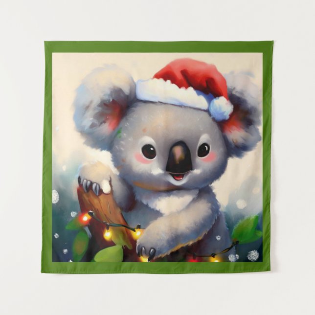 Christmas Koala 2 Wandteppich (Vorderseite)
