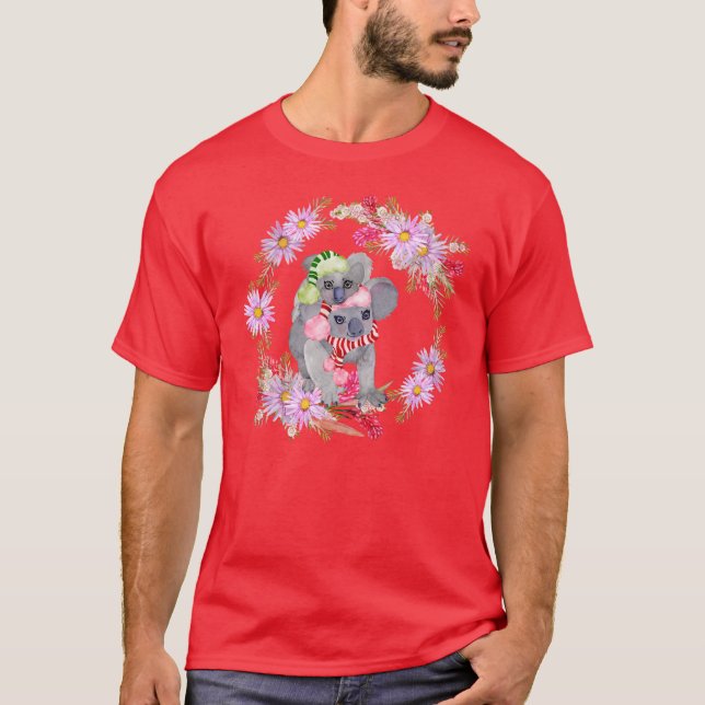 Christmas Koala Botanicals T-Shirt (Vorderseite)