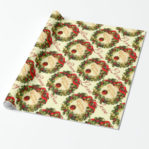 CHRISTMAS KROWN MIT HOLLY BERRIES, JOACE PEACE LIE GESCHENKPAPIER