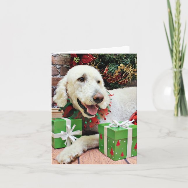 Christmas - LabraDoodle - Davis Feiertagskarte (Vorderseite)
