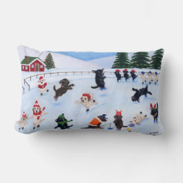 Christmas Labrador Ice Skaten Lendenkissen