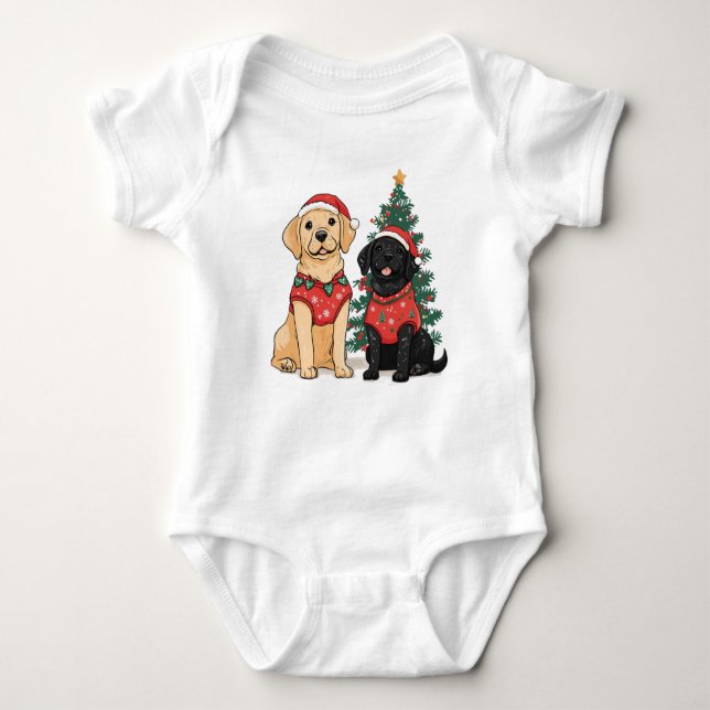 Christmas Labrador Retriever Dogs Baby Strampler (Vorderseite)