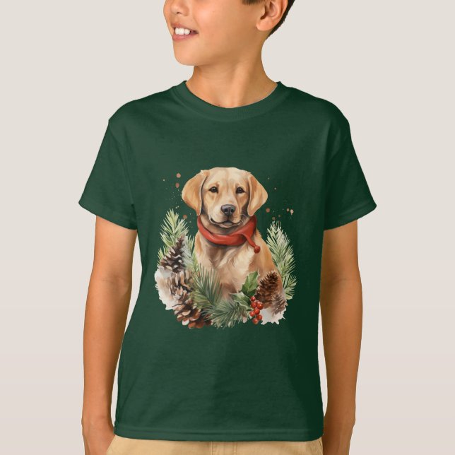 Christmas Labrador T-Shirt (Vorderseite)