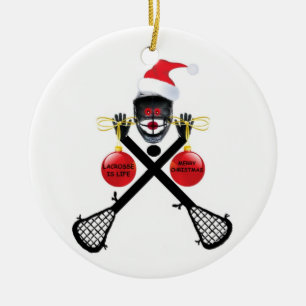 Christmas Lacrosse Keramik Ornament