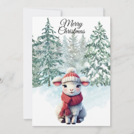 Christmas Lamb Flat Holiday Card Feiertagskarte