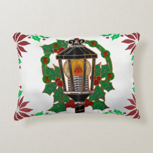 Christmas Lantern Stain Glass Art Deco Dekokissen