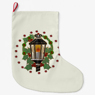 Christmas Lantern Stain Glass Art Deco Großer Weihnachtsstrumpf