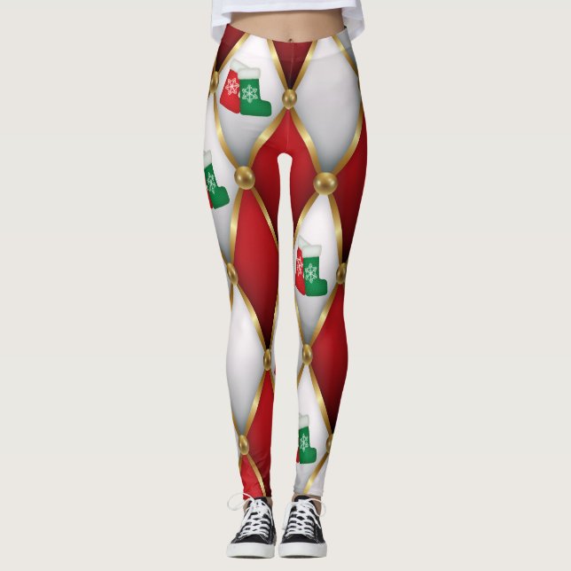 Christmas Leggings – Festive Holiday Pattern  (Vorderseite)