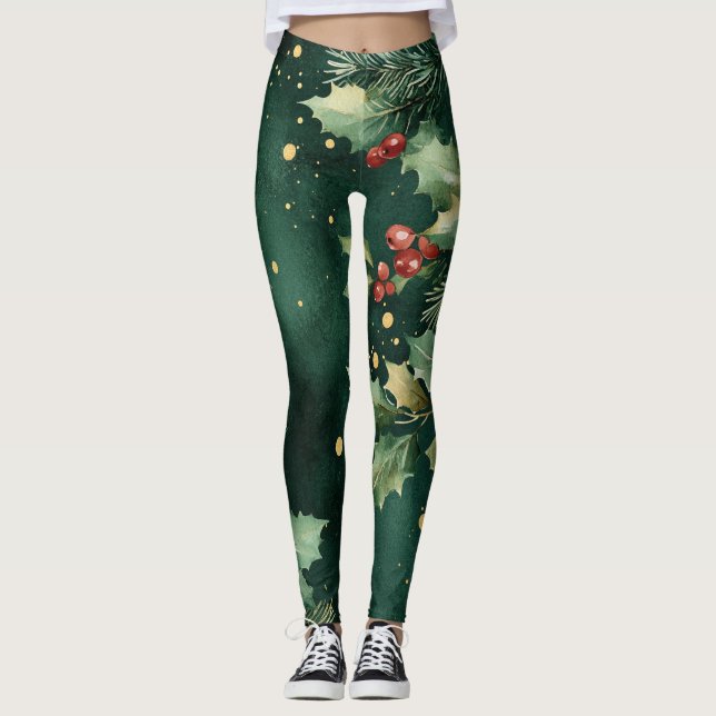 Christmas Leggings – Festive Holiday Pattern  (Vorderseite)