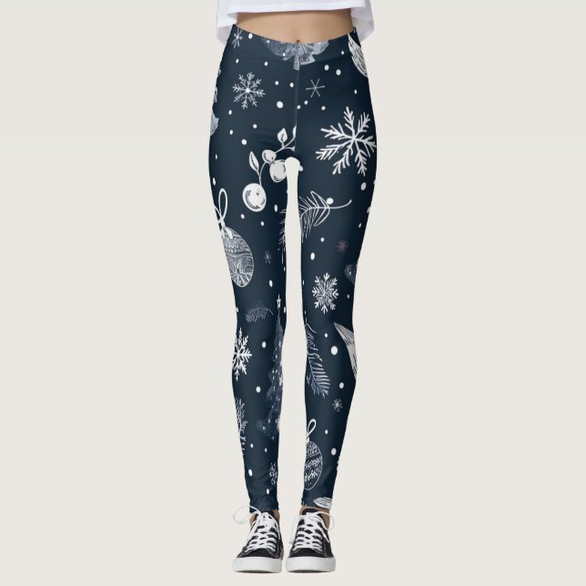Christmas Leggings – Festive Holiday Pattern  (Vorderseite)