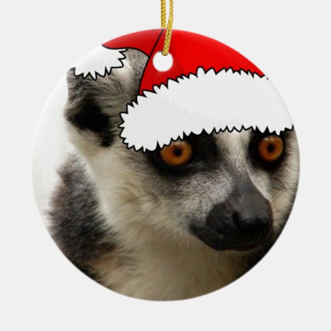 Christmas Lemur Keramik Ornament (Vorne)