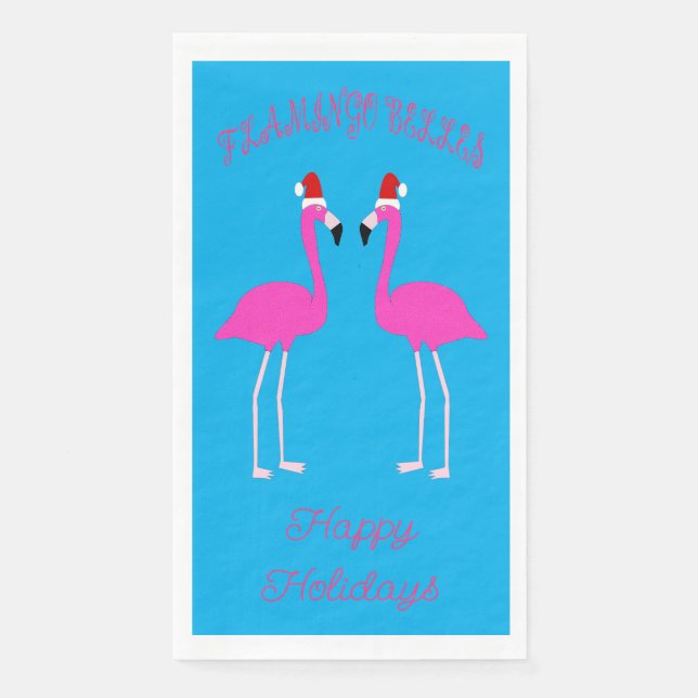 Christmas Lesbian Flamingos Flamingo Belles Custom Serviette (Vorderseite)