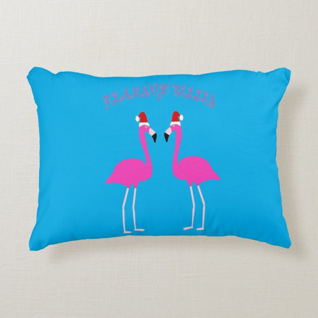 Christmas Lesbian Flamingos Flamingo Belles Dekokissen (Vorderseite)