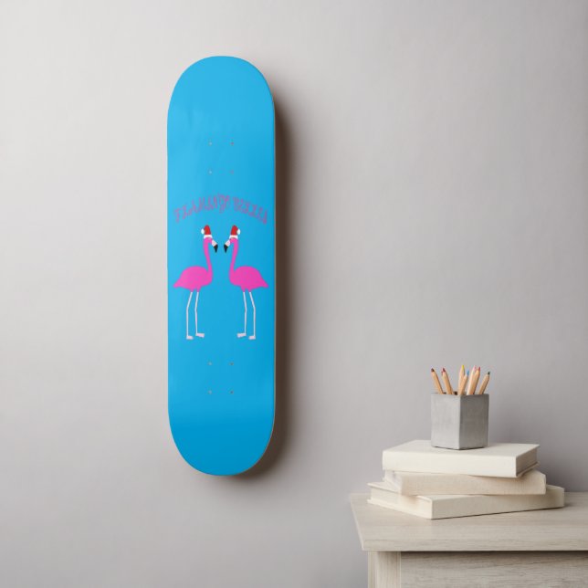 Christmas Lesbian Flamingos Flamingo Belles Skateboard (Wandkunst)