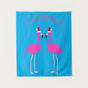 Christmas Lesbian Flamingos Flamingo Belles Wandteppich