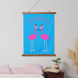 Christmas Lesbian Flamingos Flamingo Belles Wandteppich Mit Holzrahmen