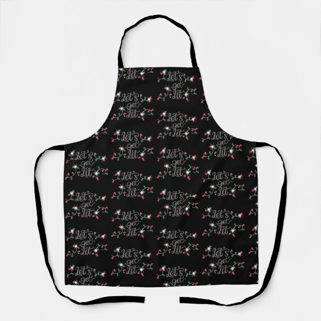 Christmas Let's Get Lit Rhinestone Mega Bling  Schürze (Vorderseite)