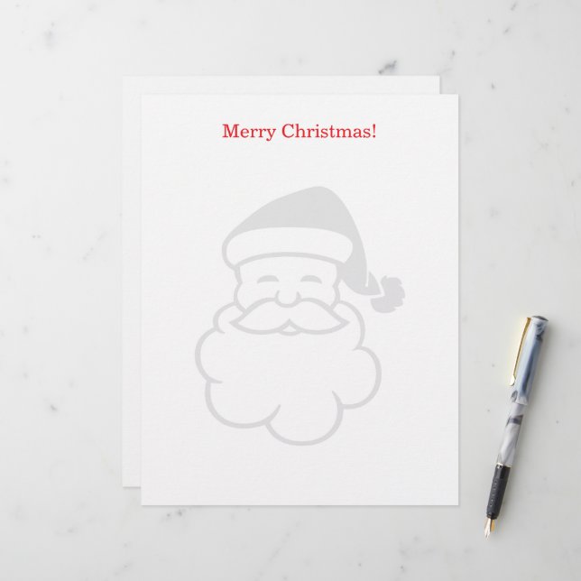 Christmas letterhead with Santa Claus watermark Briefbogen (Vorderseite/Rückseite Beispiel)