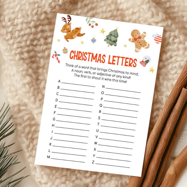 Christmas Letters Game Feiertagskarte (Christmas Party Games )