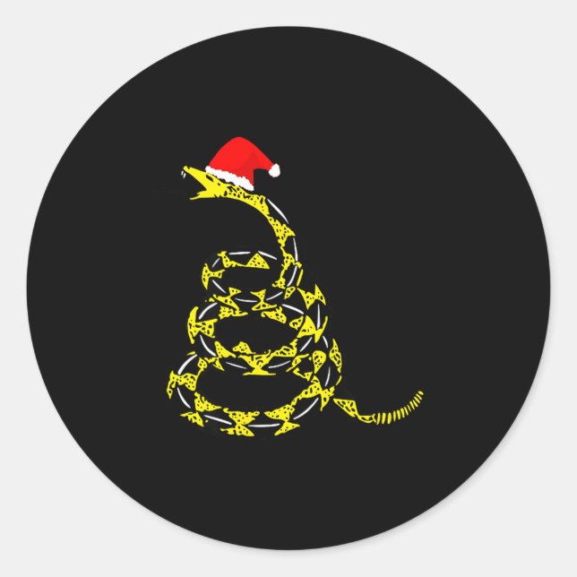 Christmas Libertarian Gadsden Don't Tread Snake  Runder Aufkleber (Vorderseite)