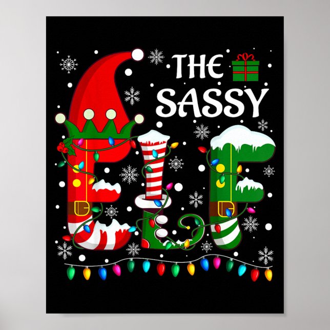 Christmas Light Family Matching Pajamas Sy Elf Xma Poster (Vorne)